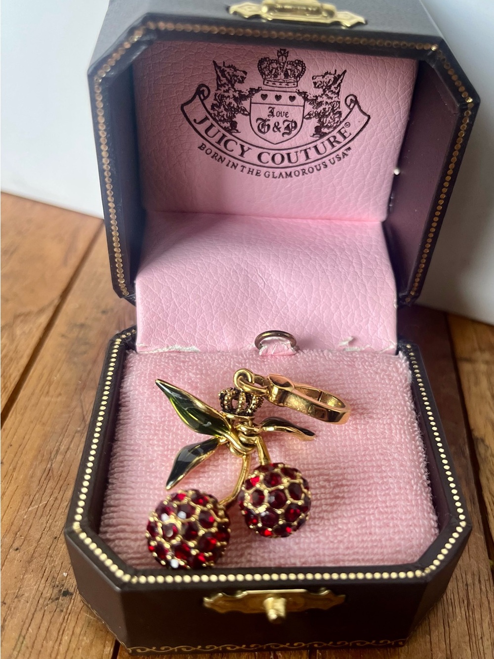 Juicy Couture Gold-Tone Red Cherry Charm Pendant